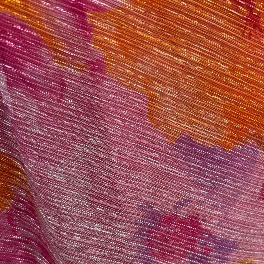 Talbot Runhof NWT Pink Orange Purple Metallic Voile Flower Bouquet Maxi Dress - Picture 8 of 12